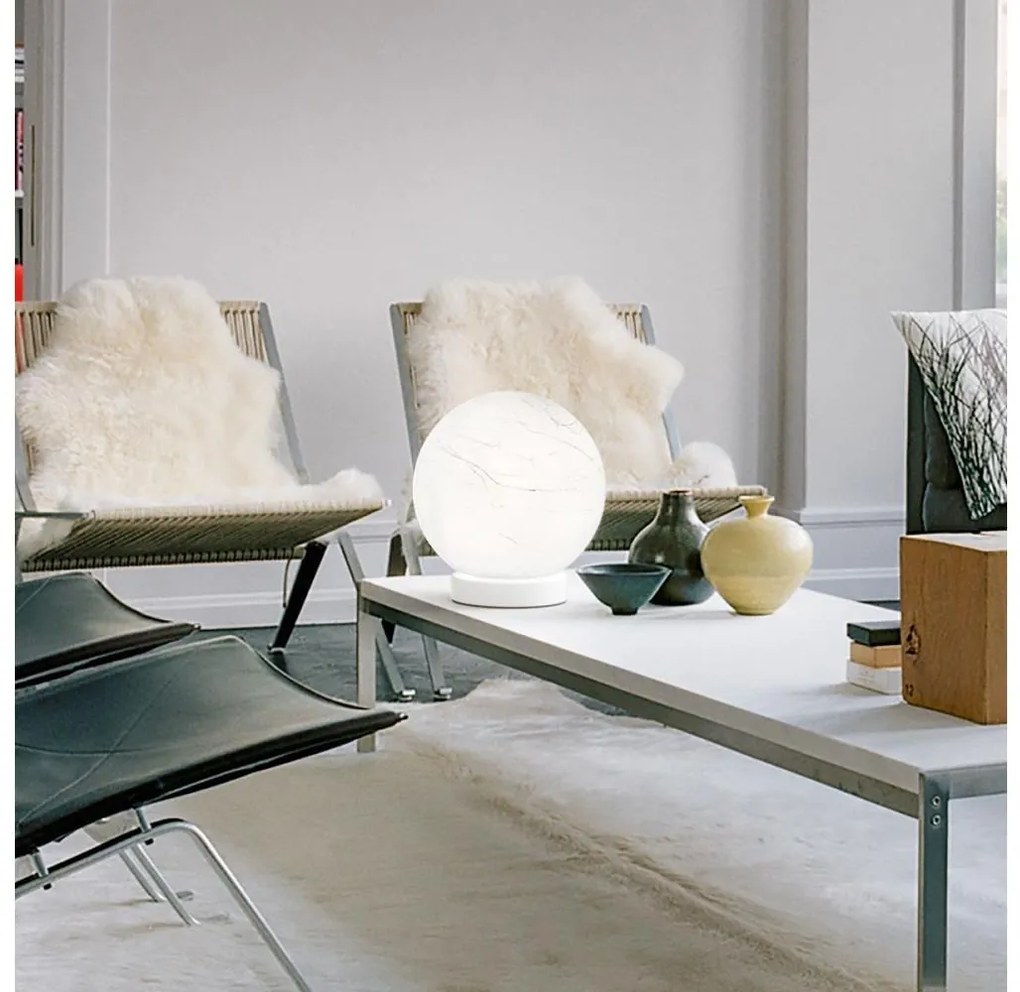 Ideal Lux - Lampada da tavolo CARTA 1xE27/25W/230V diametro 20 cm bianco