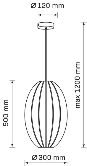 Lampadario a sospensione con filo KAREI 1xE27/20W/230V diametro 30 cm bianco