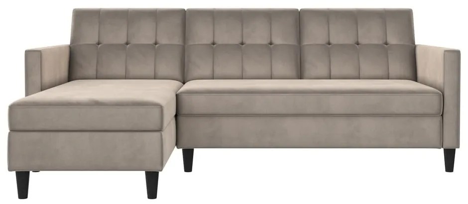 Divano angolare beige in velluto Hartford - Støraa