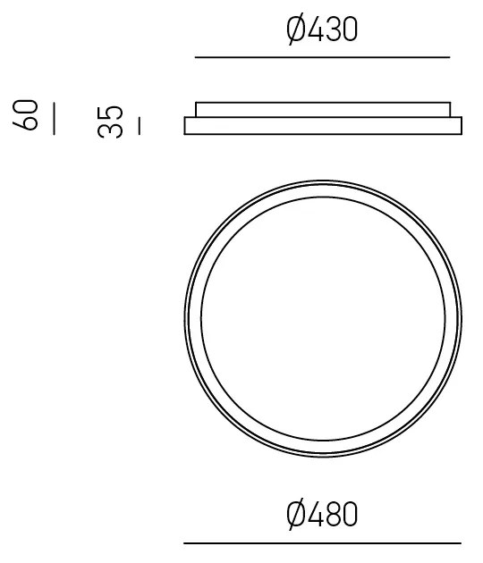 Plafoniera Moderna Krizia Alluminio Satinato Bianco 1 Modulo Led 38 W 3000 K