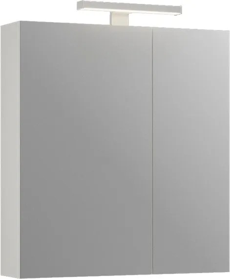 Kamalu - Specchio bagno contenitore 65 cm colore bianco opaco | LAC-EOLO-65