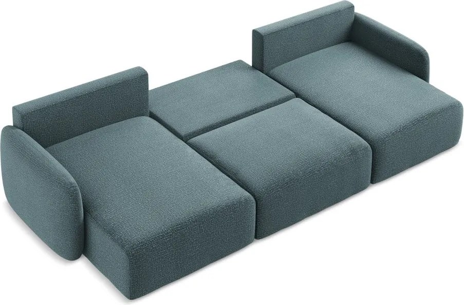 Divano angolare turchese allungabile/con contenitore Kalena – Makamii
