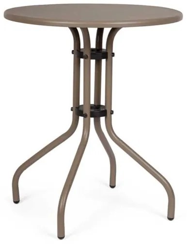 Tavolo da Esterno in Acciaio Cappuccino Ø60 cm – Compatto e Resistente