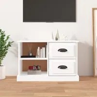 Mobile Porta TV Bianco Lucido 73x35,5x47,5 cm Legno Multistrato 816170