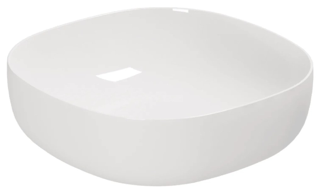 Lavabo D'Appoggio 45 Cm Azzurra Ceramica "Elegance Zip" Bianco Lucido