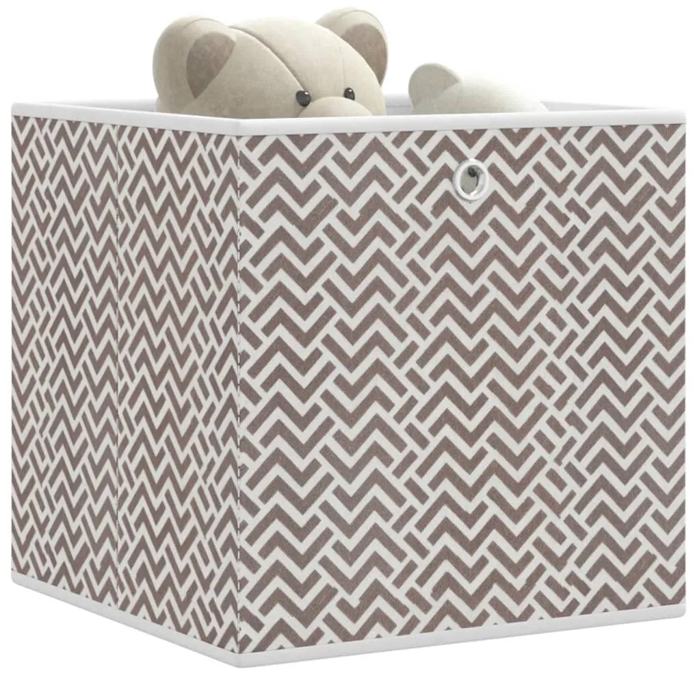 Scatole Portaoggetti 4pz Marrone 32x32x32cm Tessuto Non Tessuto /