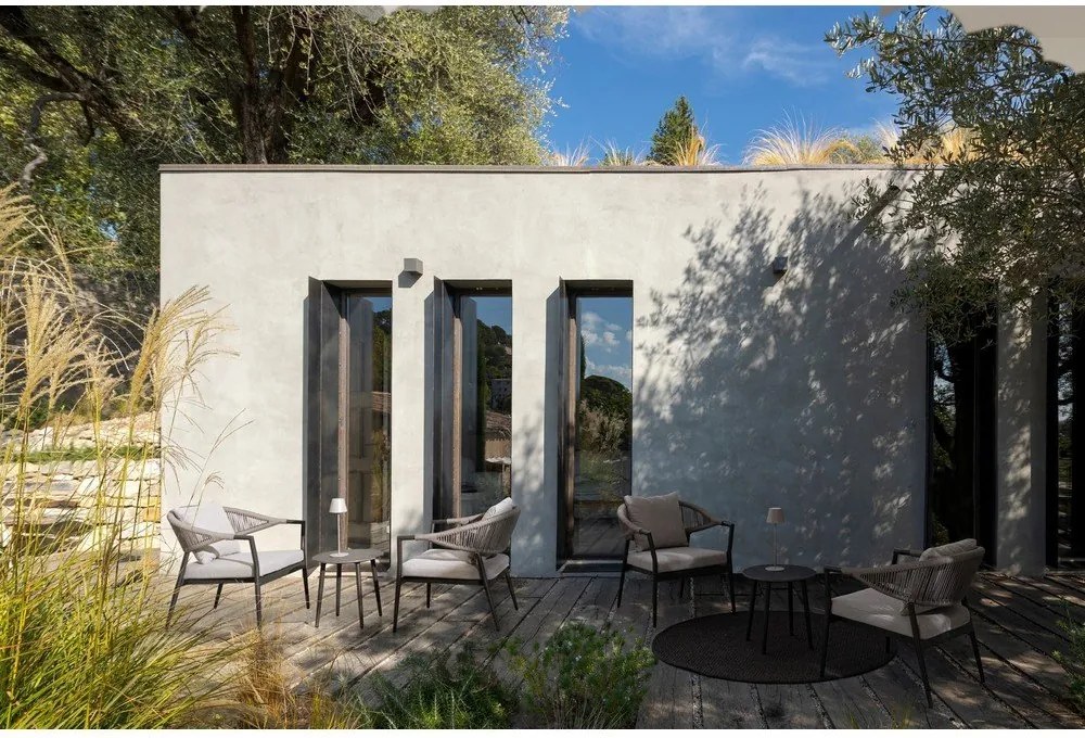 Set di mobili da giardino color kaki/grigio tortora in alluminio per 2 persone Millor – Bizzotto