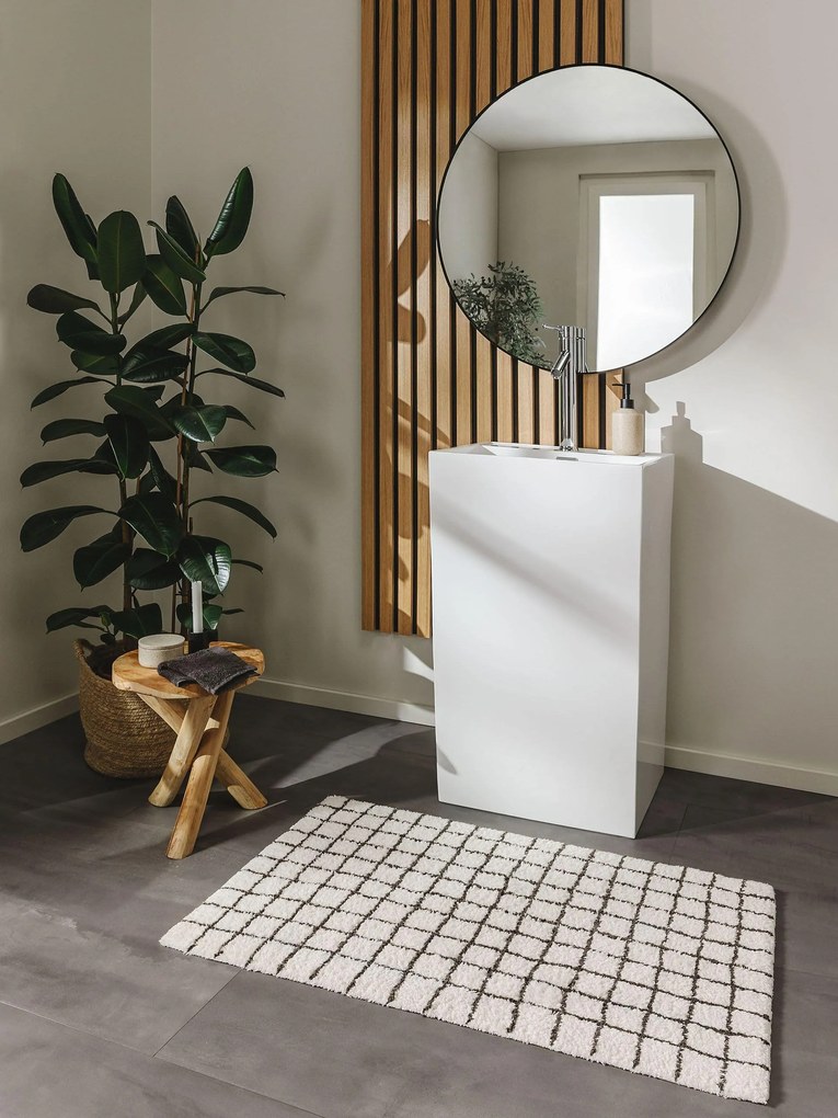 benuta Nest Tappeto da bagno Wavu Bianco 50x80 cm - Tappeto design moderno soggiorno