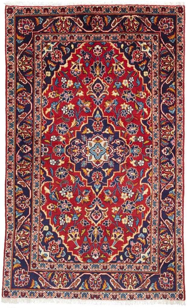 Kashan Tappeto 150 x 100 Rosso (Iran) Annodato A Mano
