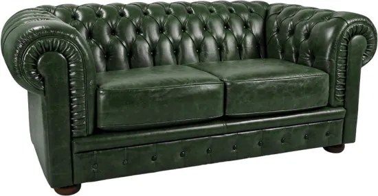 Divano 2 Posti Royal Chesterfield L175 cm in Pelle Vintage - Verde