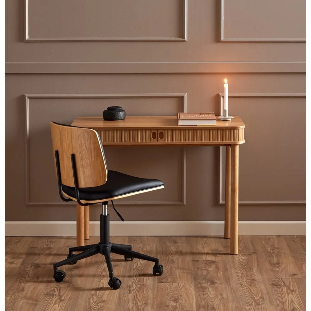 Sedia da ufficio in similpelle nera Owen - Actona