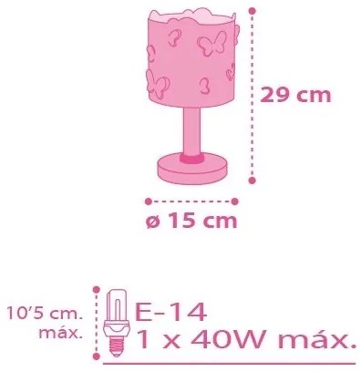 Dalber 62141 - Piccola lampada per bambini FARFALLA 1xE14/40W/230V