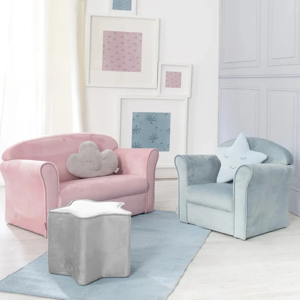 Divano per bambini in velluto rosa chiaro 78 cm Lil Sofa - Roba