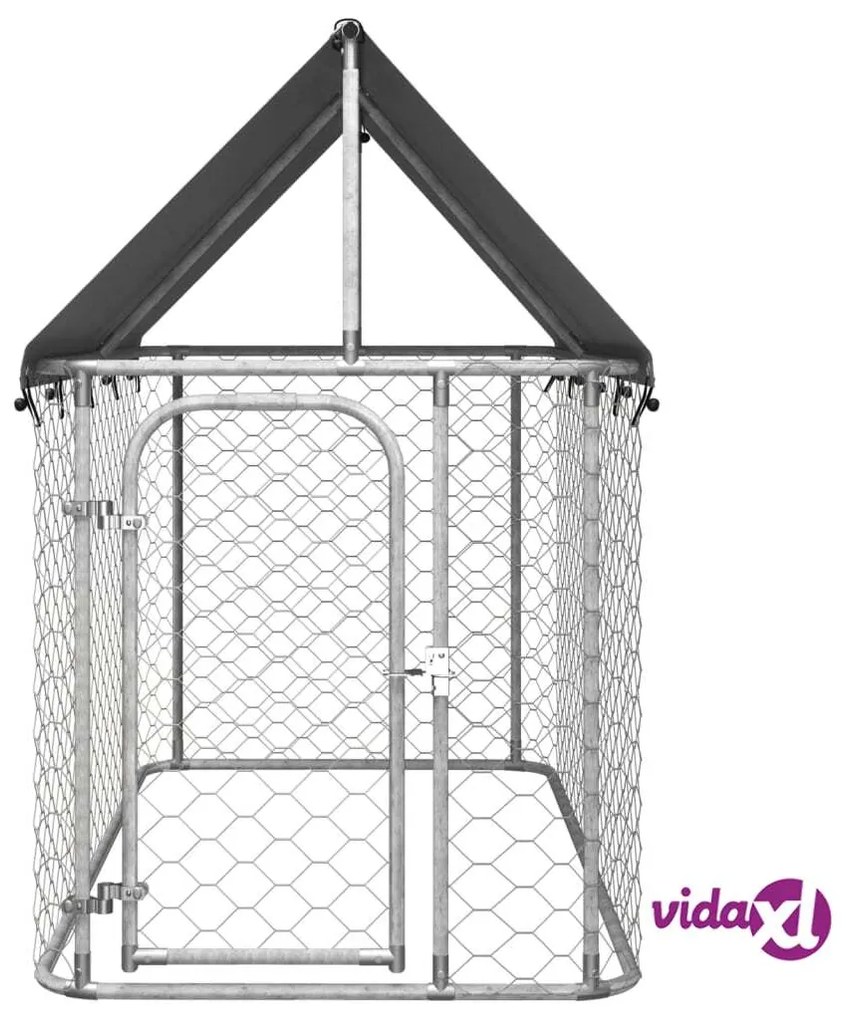 vidaXL Gabbia per Cani da Esterno con Tetto 200x100x150 cm