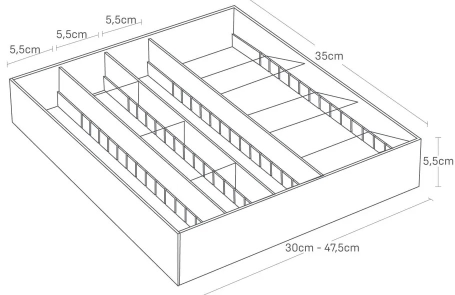 Credenza in plastica nera per cassetto 47,5 x 35 cm - YAMAZAKI