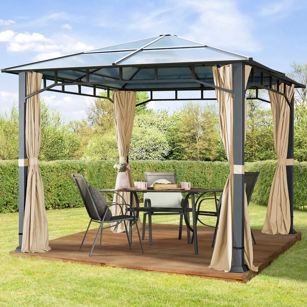 TOOLPORT Gazebo da giardino Hardtop Sunset Deluxe crema, 3x3m - (300166)