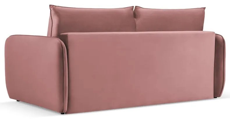 Divano letto in velluto rosa 194 cm Vienna - Cosmopolitan Design