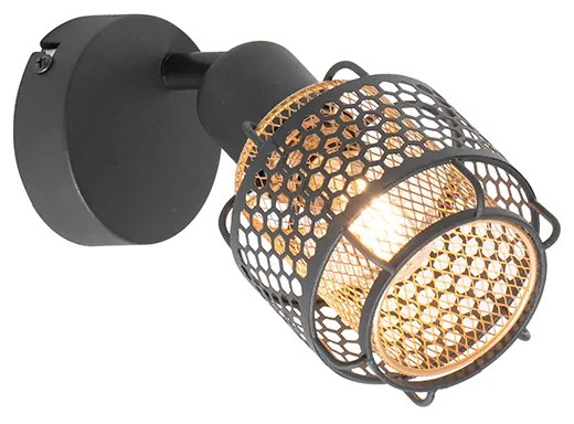 Plafoniera di design nera con oro - Noud