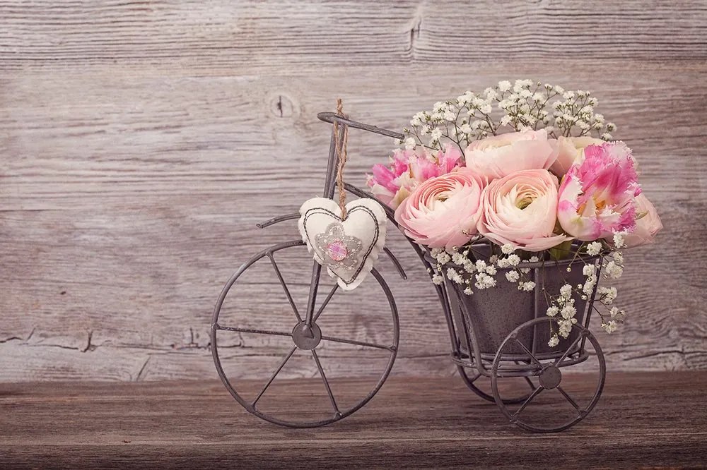 Carta da parati autoadesiva – Fiori in vaso vintage