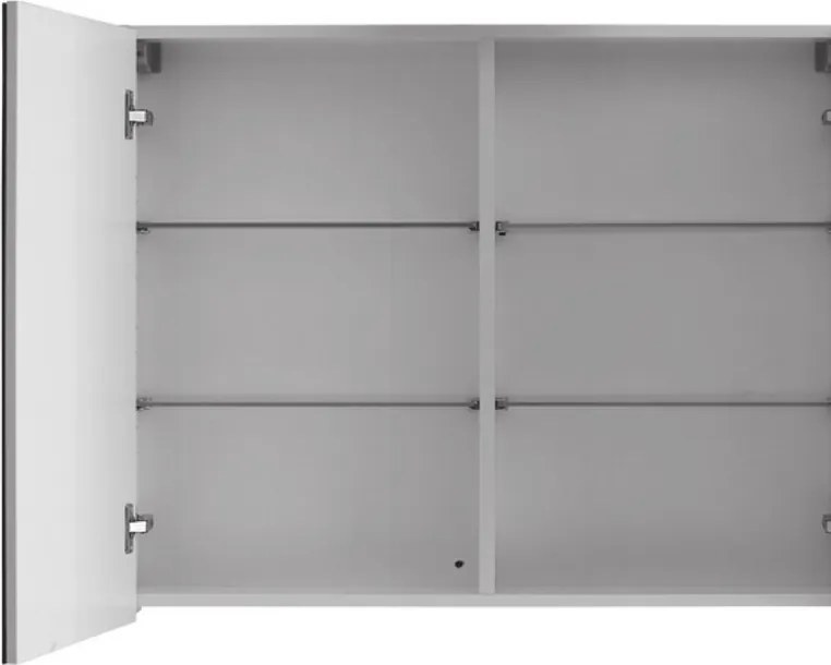 Specchio contenitore 120cm con 3 ante e ripiano aperto SP-120 - KAMALU