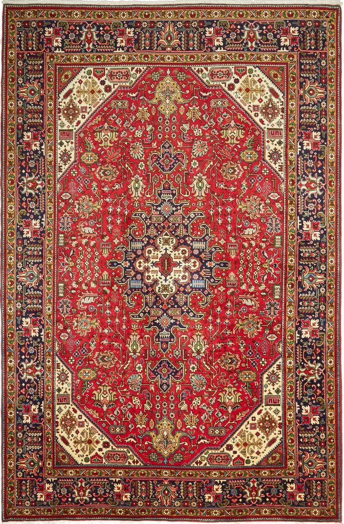 Tabriz Tappeto 300 x 200 Blu (Iran) Annodato A Mano