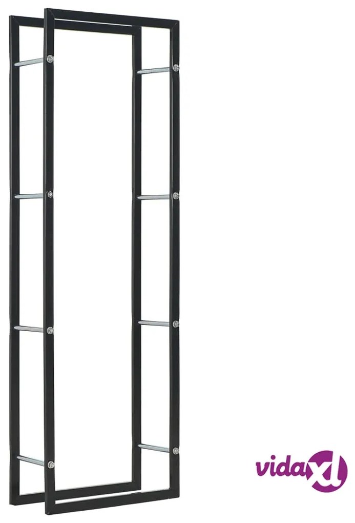 vidaXL Rastrelliera per Legna da Ardere Nera 50x20x150 cm in Acciaio