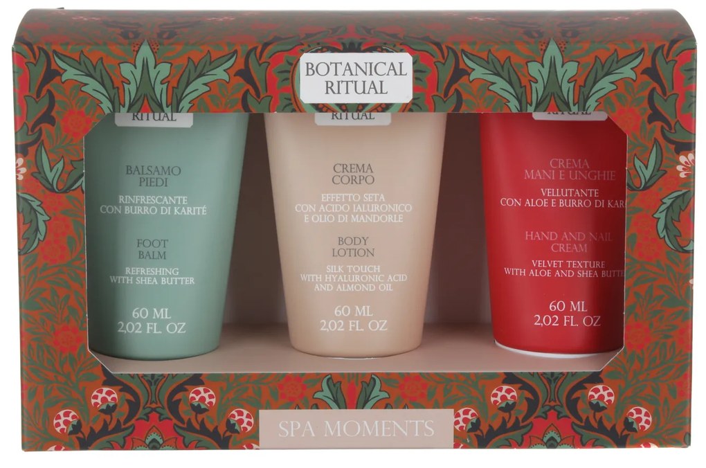 Set 3 creme corpo cofanetto regalo liberty Botanical Ritual