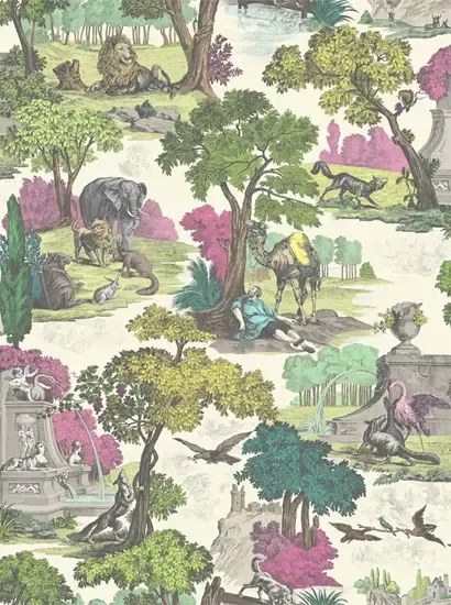 Cole & Son Carta da parati Versailles Grand - Pink & Chartreuse