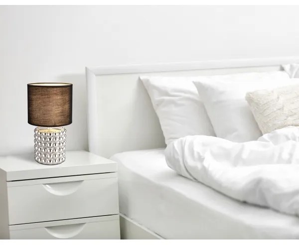 Globo 21626C - Lampada da tavolo VALENTINO 1xE14/40W/230V nero/argento