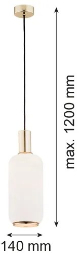 Argon 4356 - Lampadario a sospensione con filo SAGUNTO 1xE27/15W/230V diametro 14 cm ottone
