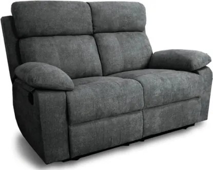 Divano Recliner Key 2 Posti 145x93x101 Cm Tessuto Grigio