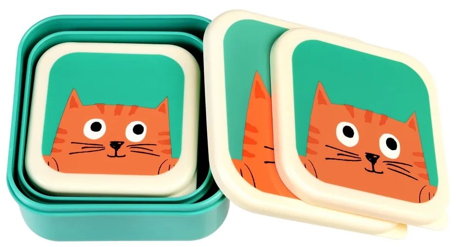 Set di 3 scatole per snack Chester Cat - Rex London