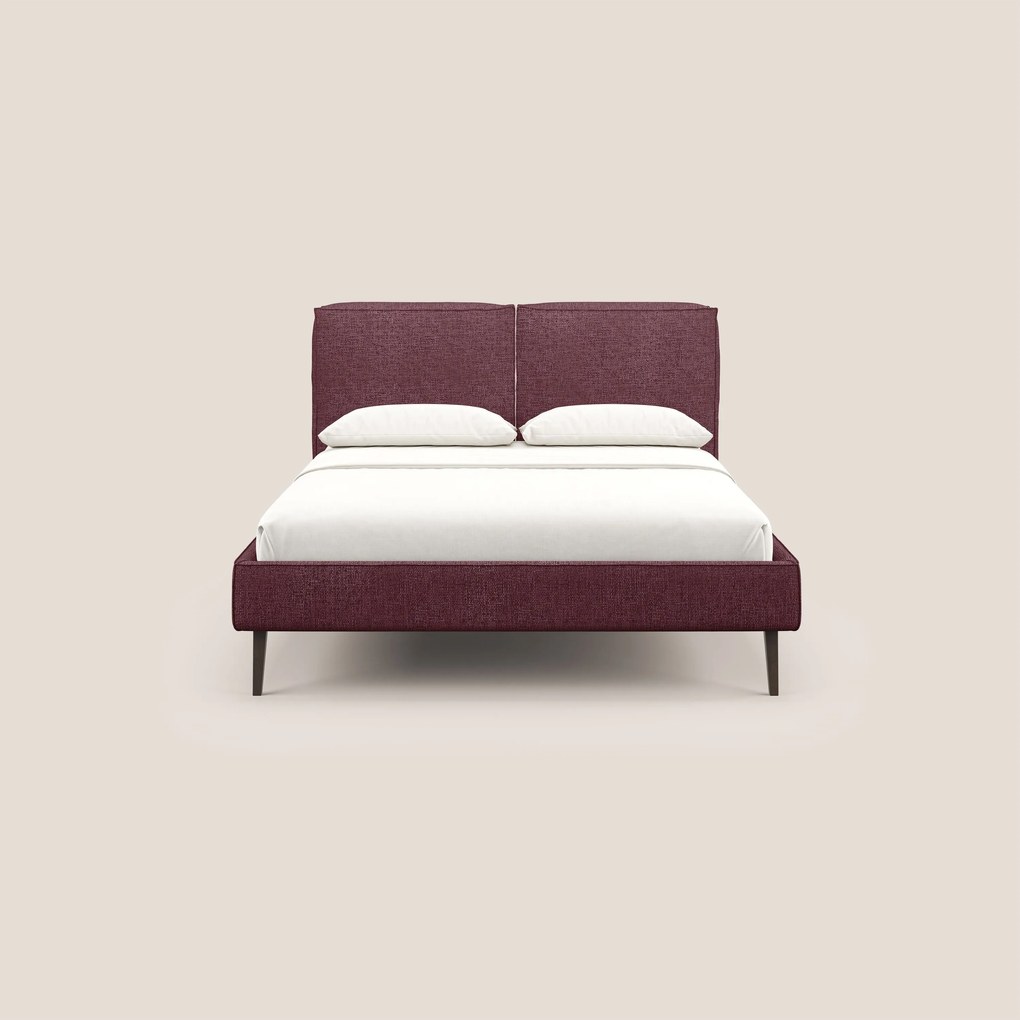Isotta letto imbottito completamente sfoderabile in morbido tessuti impermeabile T10 bordeaux