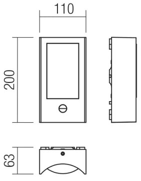 Redo 90487 - Applique da esterno con sensore WARP LED/8W/230V IP44 marrone