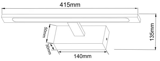 Zuma Line W89443-12W-BK - Illuminazione a LED per specchi ALTER LED/12W/230V IP44 nero
