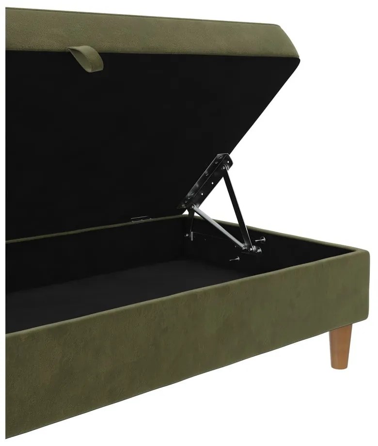 Poggiapiedi in velluto verde Lilly - Støraa