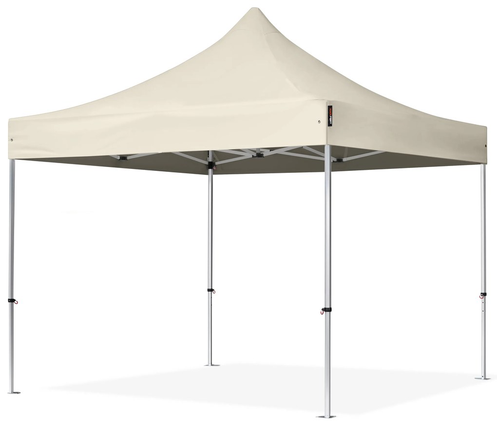 TOOLPORT 3x3m gazebo pieghevole PES, PROFESSIONAL alluminio, crema - (600142)