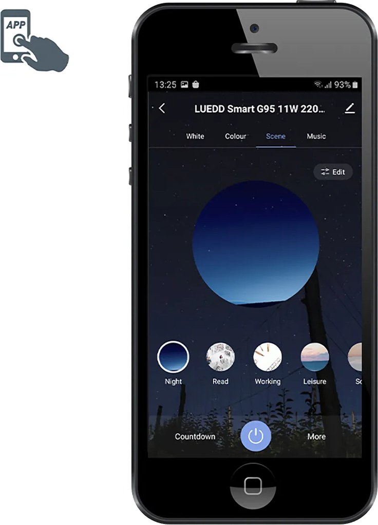 Set di 3 lampadine LED intelligenti E27 A60 opale RGBW 8,5W 806lm 2700K