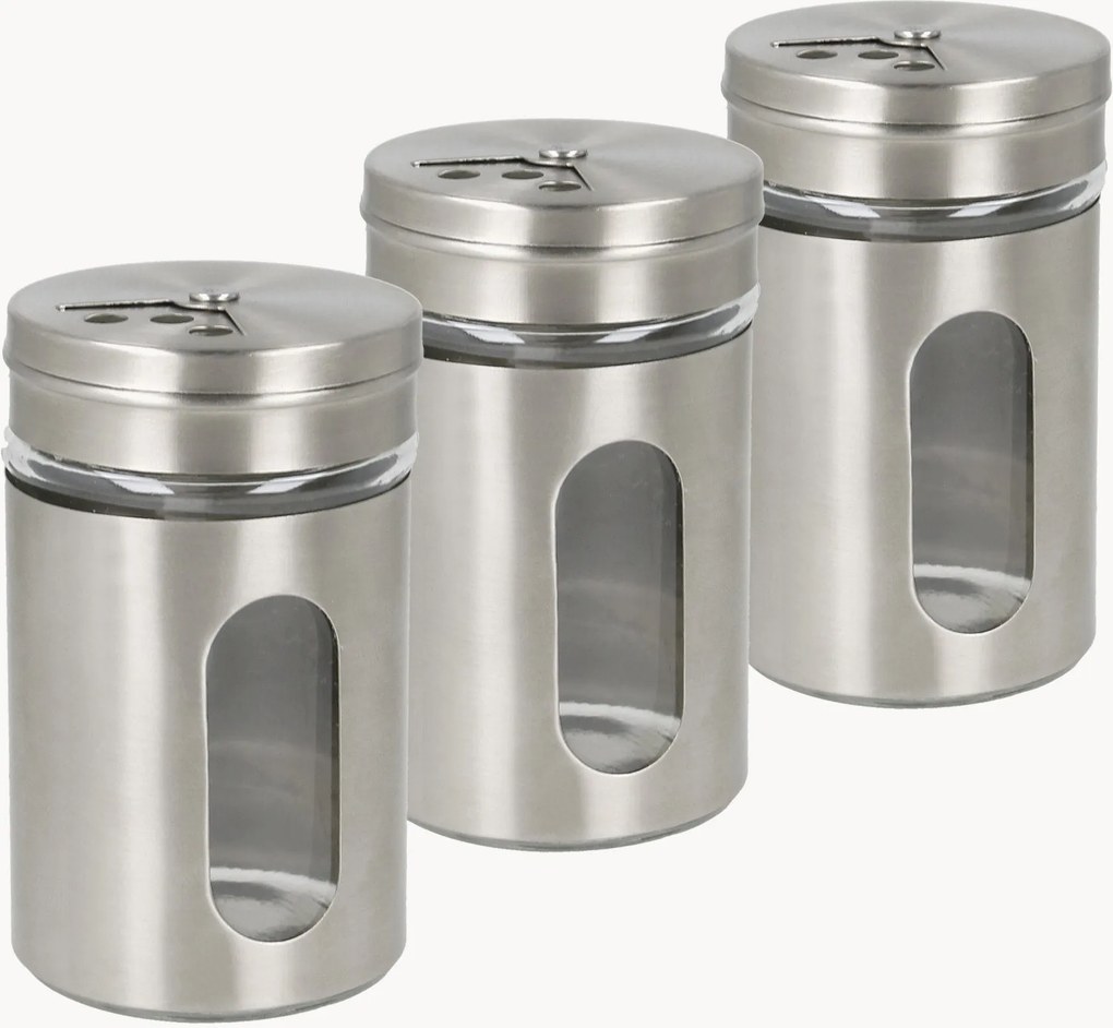 Set di 3 contenitori spezie in acciaio inossidabile Mex