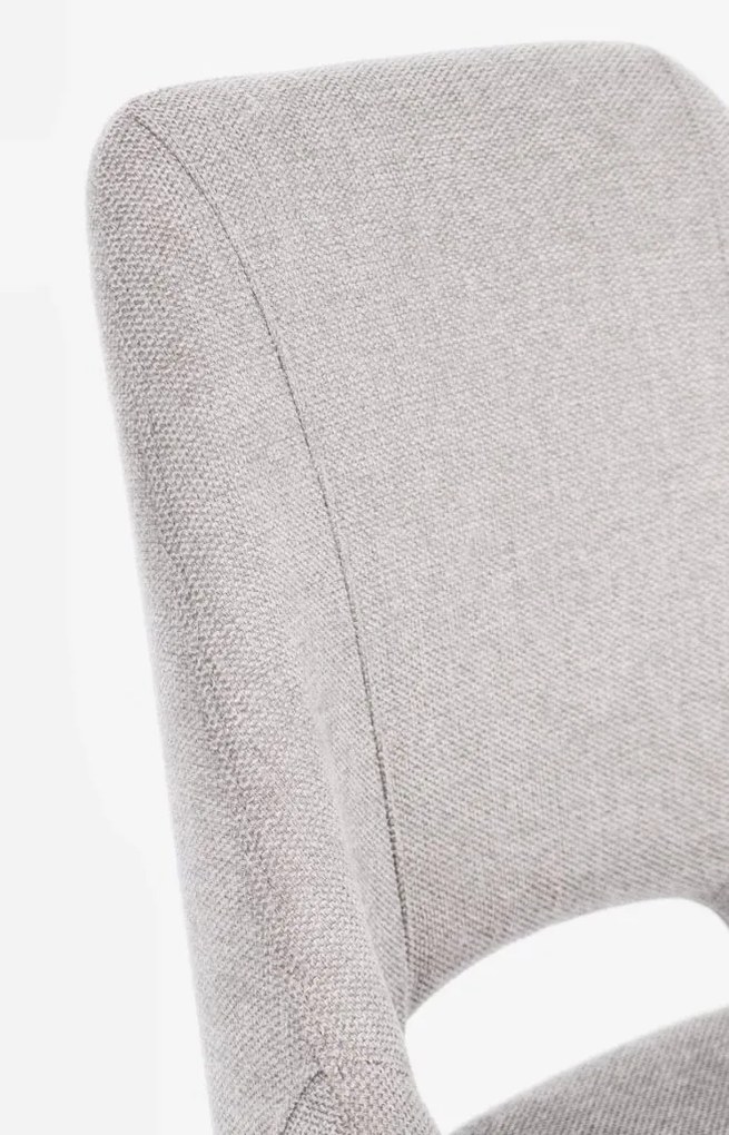 Set di 2 sedie KASHAR in tessuto grigio chiaro e gambe acciaio