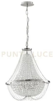 Lampadario a sospensione vienna cromo 4 luci attacco e14 45x120cm i...