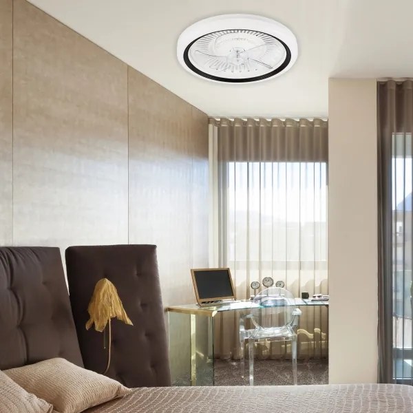Plafoniera LED con ventilatore GEMMA LED/37W/230V bianco + +TC