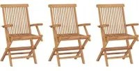 Sedie da Giardino Pieghevoli 3 pz in Legno Massello di Teak 315444