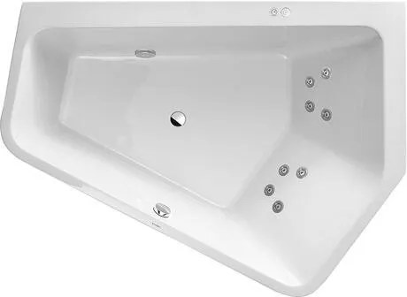 Vasca idromassaggio 190x140 ad incasso angolare destra Jet System Bianco Paiova 5 760393000JS1000 Duravit