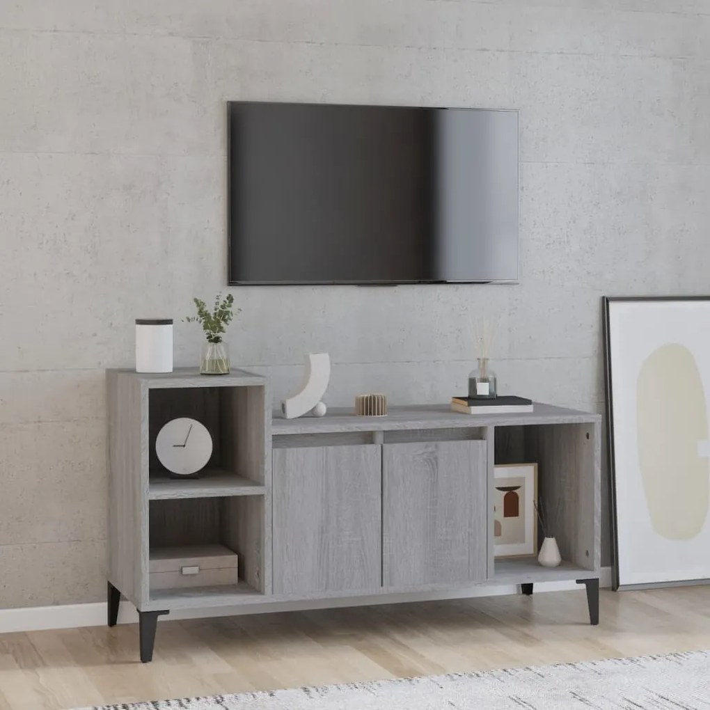 Mobile tv grigio sonoma 100x35x55 cm in legno multistrato