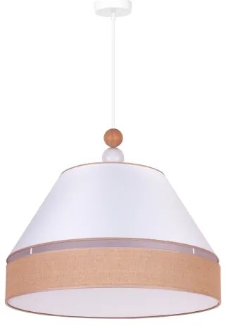 Duolla - Lampadario a sospensione con filo AVIGNON 1xE27/15W/230V diametro 60 cm bianco/marrone