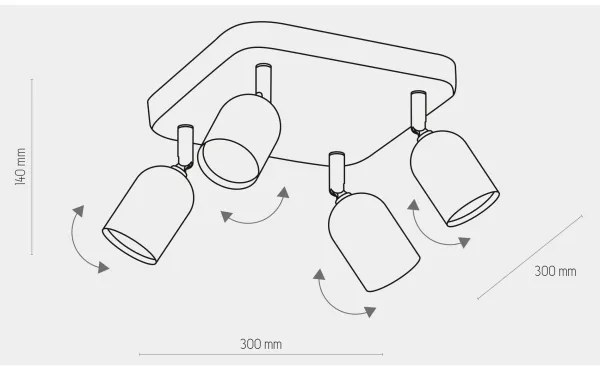 Faretto  TOP 4xGU10/10W/230V oro/nero