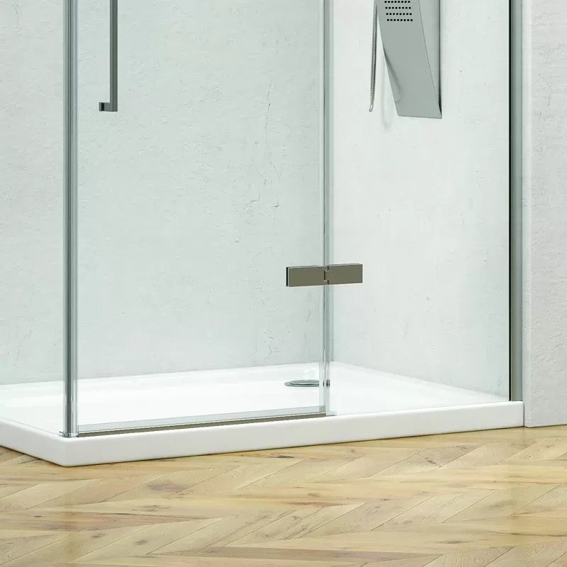 Box doccia 70x70 anta battente e vetro fisso anticalcare 8mm KT5000 - KAMALU