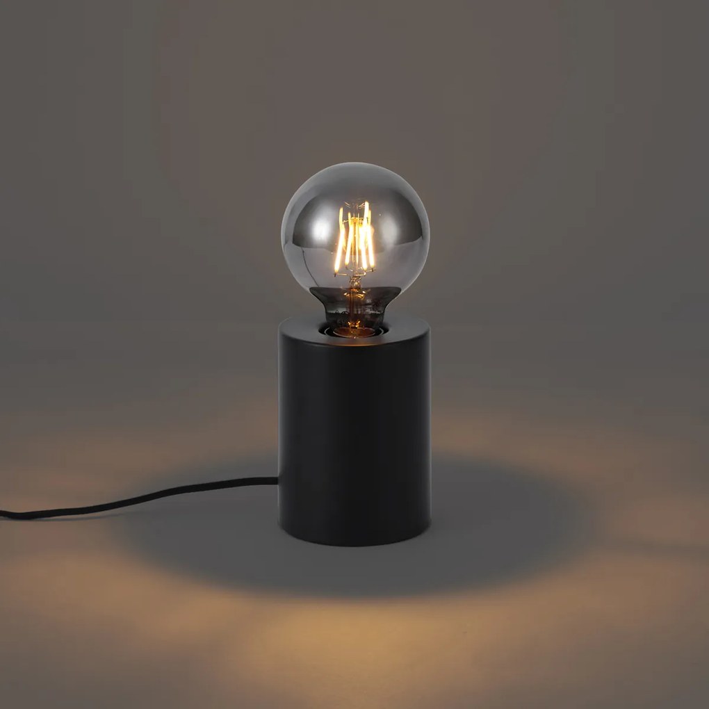 Lampada da tavolo moderna nera 13 cm - Cylinder