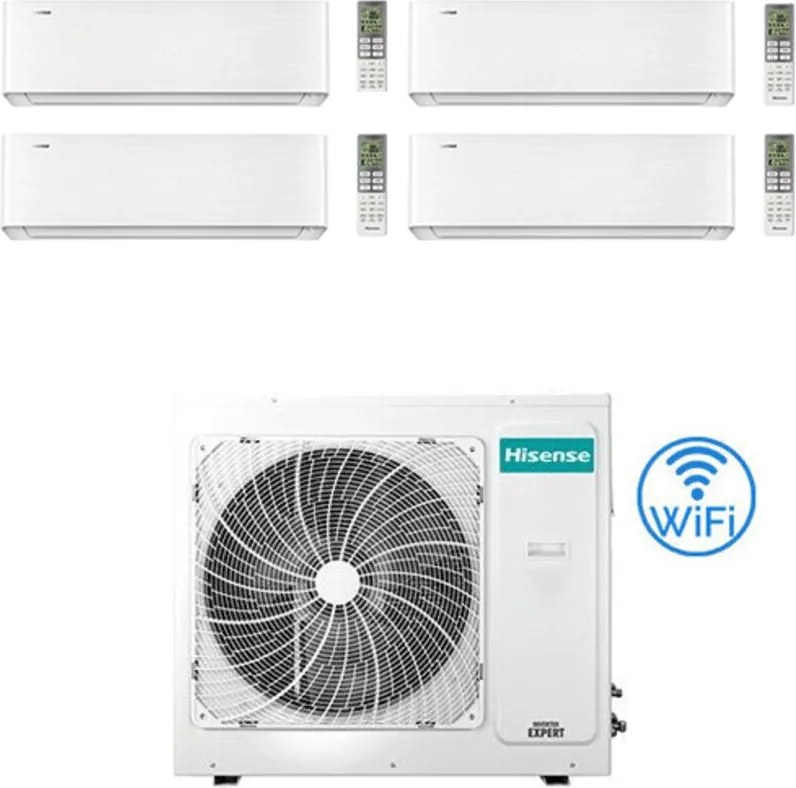 Climatizzatore Condizionatore Hisense Energy Pro X Wifi R32 Quadri Split Inverter 9000 + 9000 + 9000 + 12000 BTU con U.E. 5AMW105U4RQC Classe A++/A+